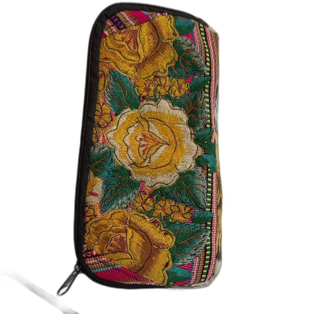 Vibrant Floral Embroidered Women's Wallet